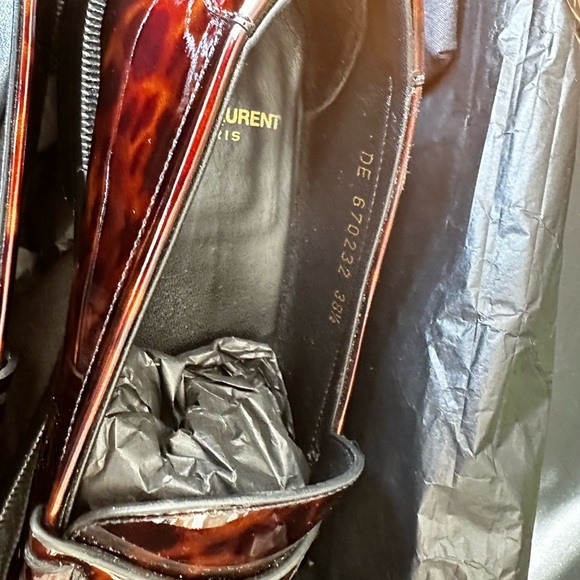 SAINT LAURENT LE LOAFER PATENT TORTOISE SIZE 38.5 - Picture 3 of 3